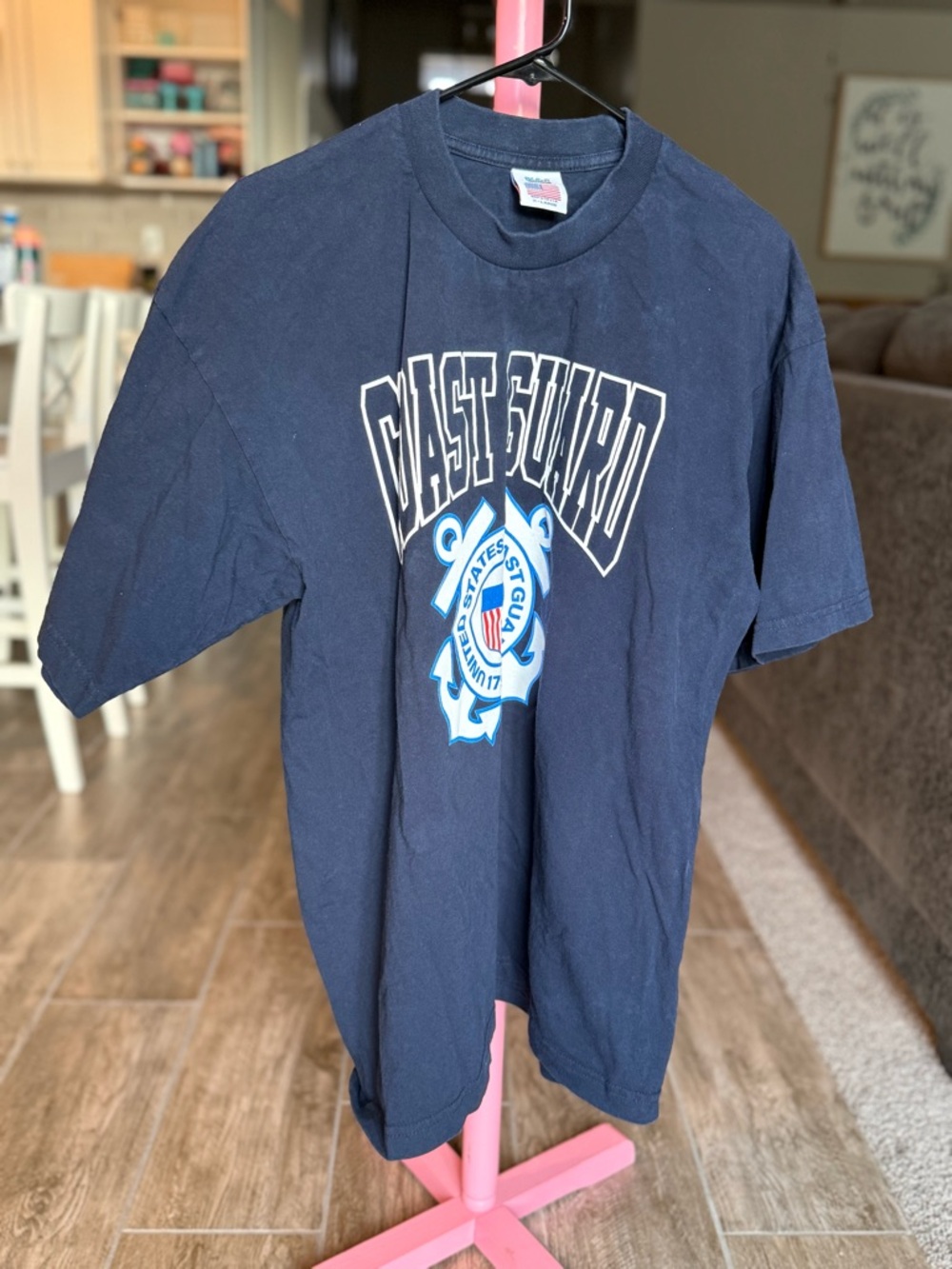 Vintage Coast Guard Graphic Tee in Navy Blue K&S Unique Mens XL